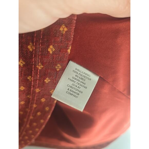 Christopher & Banks Brown Paisley Floral Split Neck Tank Top Womans Size Large - Picture 4 of 4